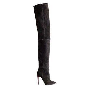 HM X BALMAIN SUEDE THIGH HIGH BOOT